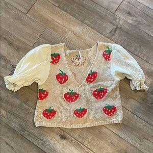 Free People Strawberry Jam Knit Sweater
